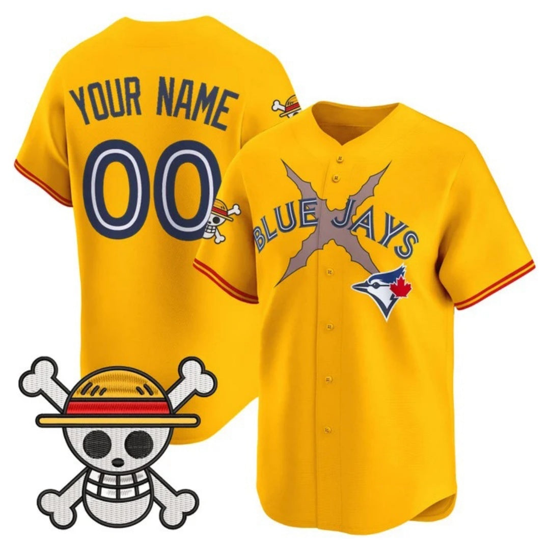 Custom Toronto Blue Jays x One Piece Gold Tomch Vapor Premier Limited Jersey - Stitched