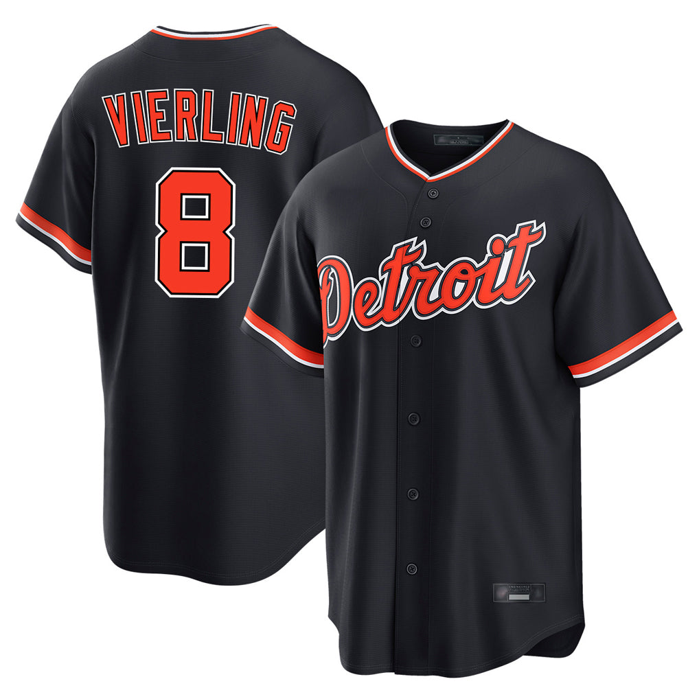 Detroit Tigers #8 Matt Vierling Player Navy Tomch Home Game Stitched Jerseys