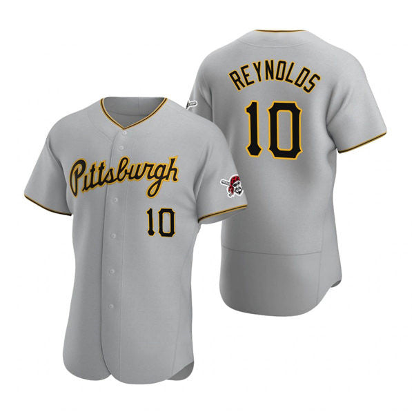 Pittsburgh Pirates #10 Bryan Reynolds Gray Tomch Road Flex Base Jersey