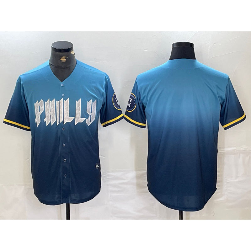 Philadelphia Phillies Blank Blue Tomch 2024 City Connect Limited Stitched Jersey