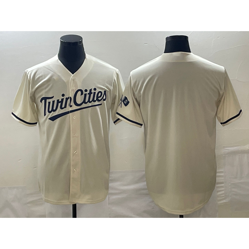 Minnesota Twins Blank Cream Tomch Cool Base Stitched Jersey