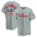 Philadelphia Phillies #10 J.T. Realmuto USA 250 Fourth of July Road Stadium Jersey - Gray Tomch