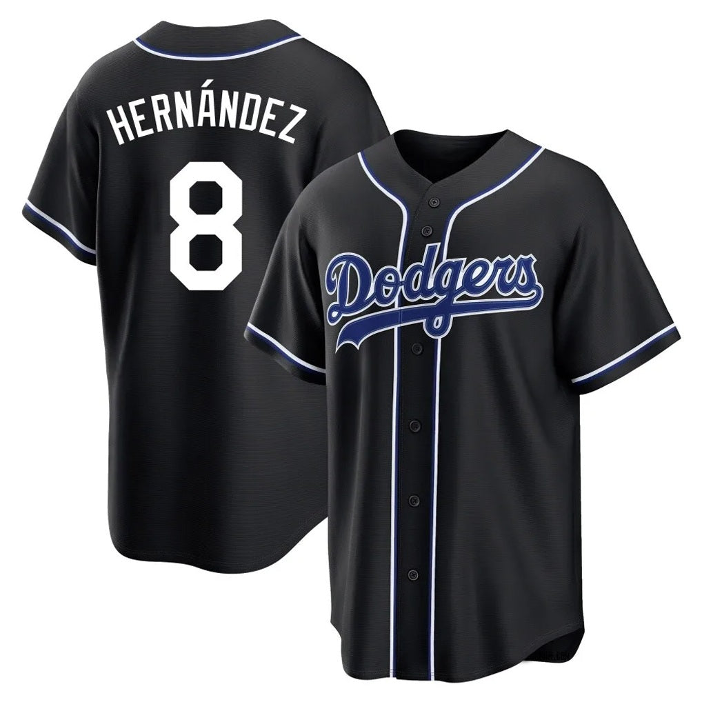 Los Angeles Dodgers #8 Enrique Hern¨¢ndez Player Black Tomch Carbon Limited Home Stitched Jerseys