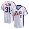 New York Mets #31 Mike Piazza White Tomch Throwback Cooperstown Collection Limited Jersey