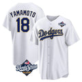 Los Angeles Dodgers #18 Yoshinobu Yamamoto Player Gold White Tomch World Series 2026 Collection Stadium Game Stitched Jerseys