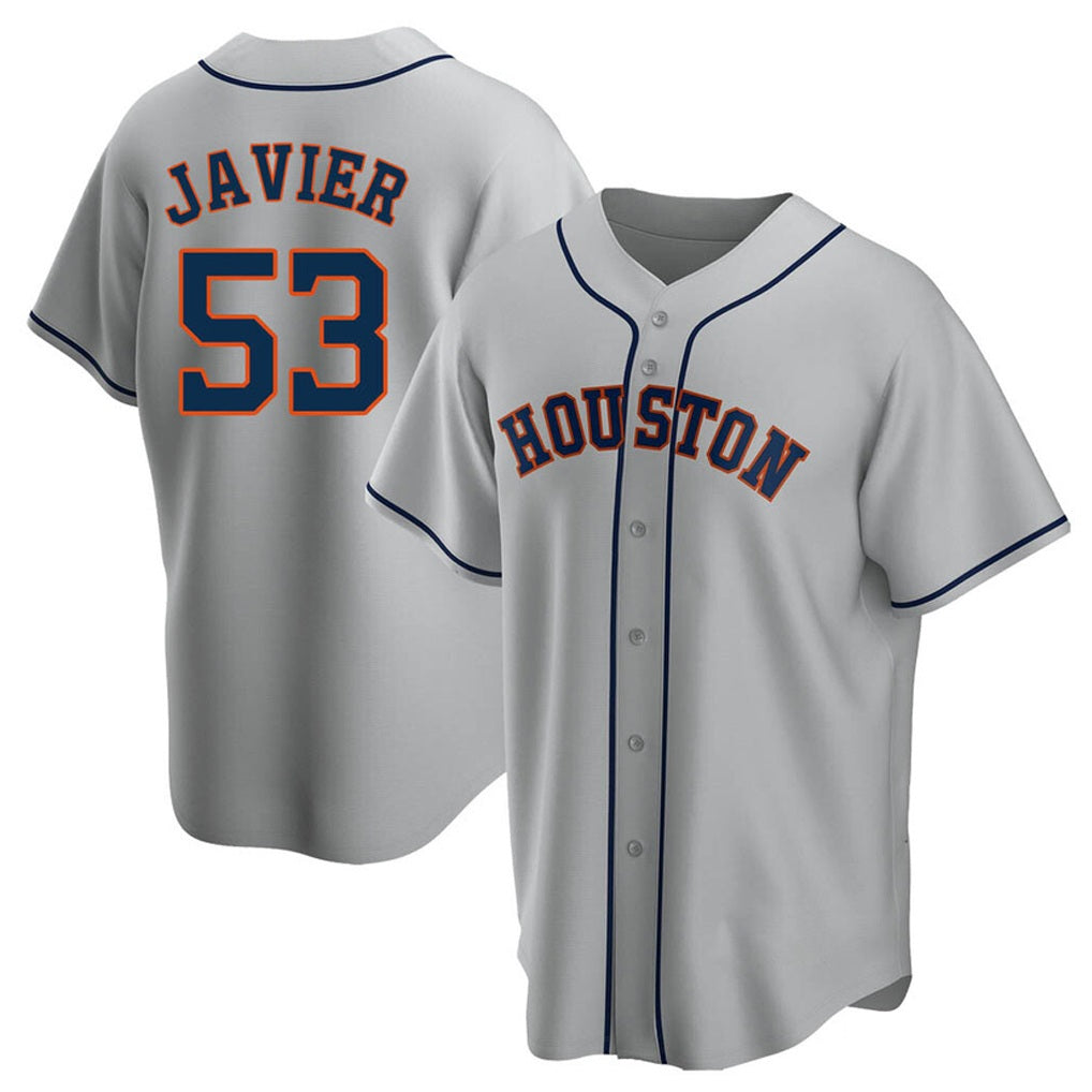 Houston Astros #53 Cristian Javier Player Gray Tomch Home Game Stitched Jerseys