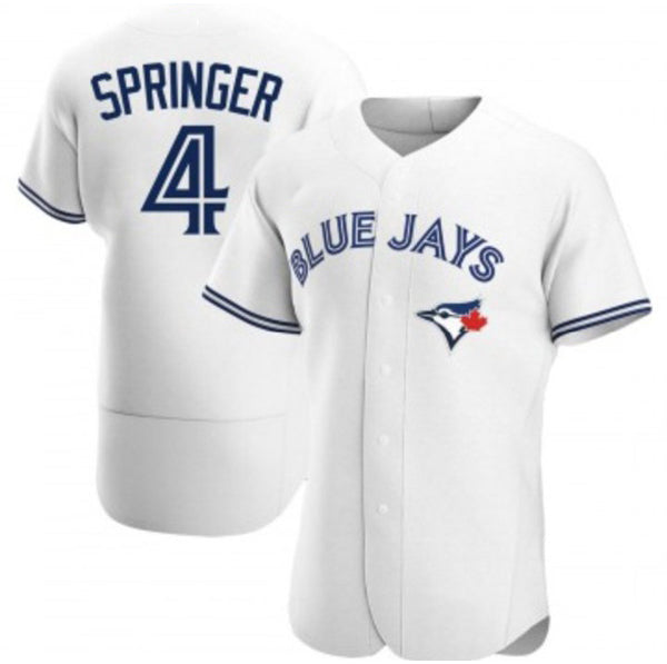Toronto Blue Jays #4 George Springer White Tomch Flex Base Stitched Jersey