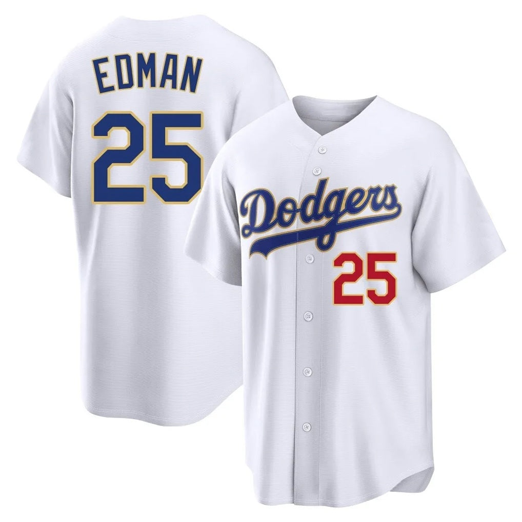 Los Angeles Dodgers #25 Tommy Edman Player Gold White Tomch 2026 Collection Stadium Limited Stitched Jerseys
