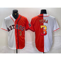 Houston Astros #3 Jeremy Pena Number White Orange Thaam Split Stitched Jersey 2