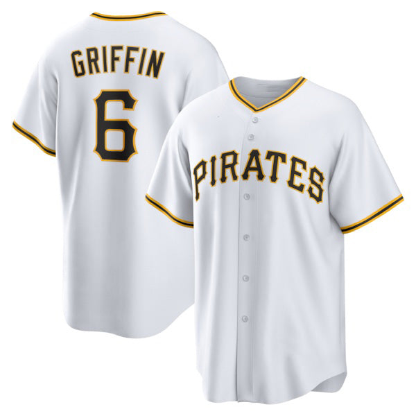 Pittsburgh Pirates #6 Konnor Griffin White Tomch Home Replica Jersey