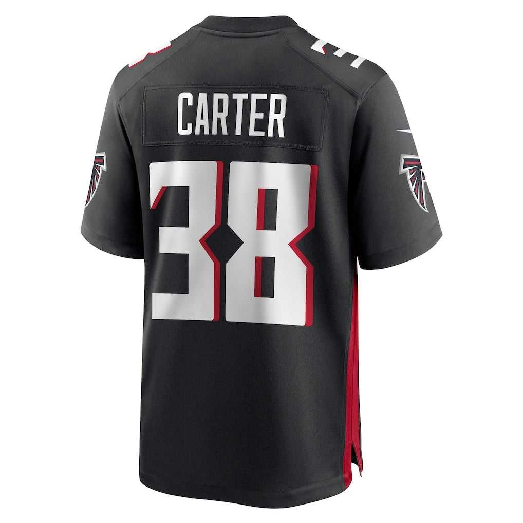 A.Falcons #38 Nathan Carter Black Tomch Team Game Jersey