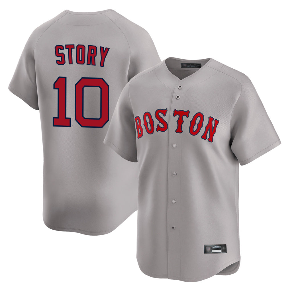 Boston Red Sox #10 Trevor Story Player Gray Tomch Road Limited Home Game Stitched Jerseys1