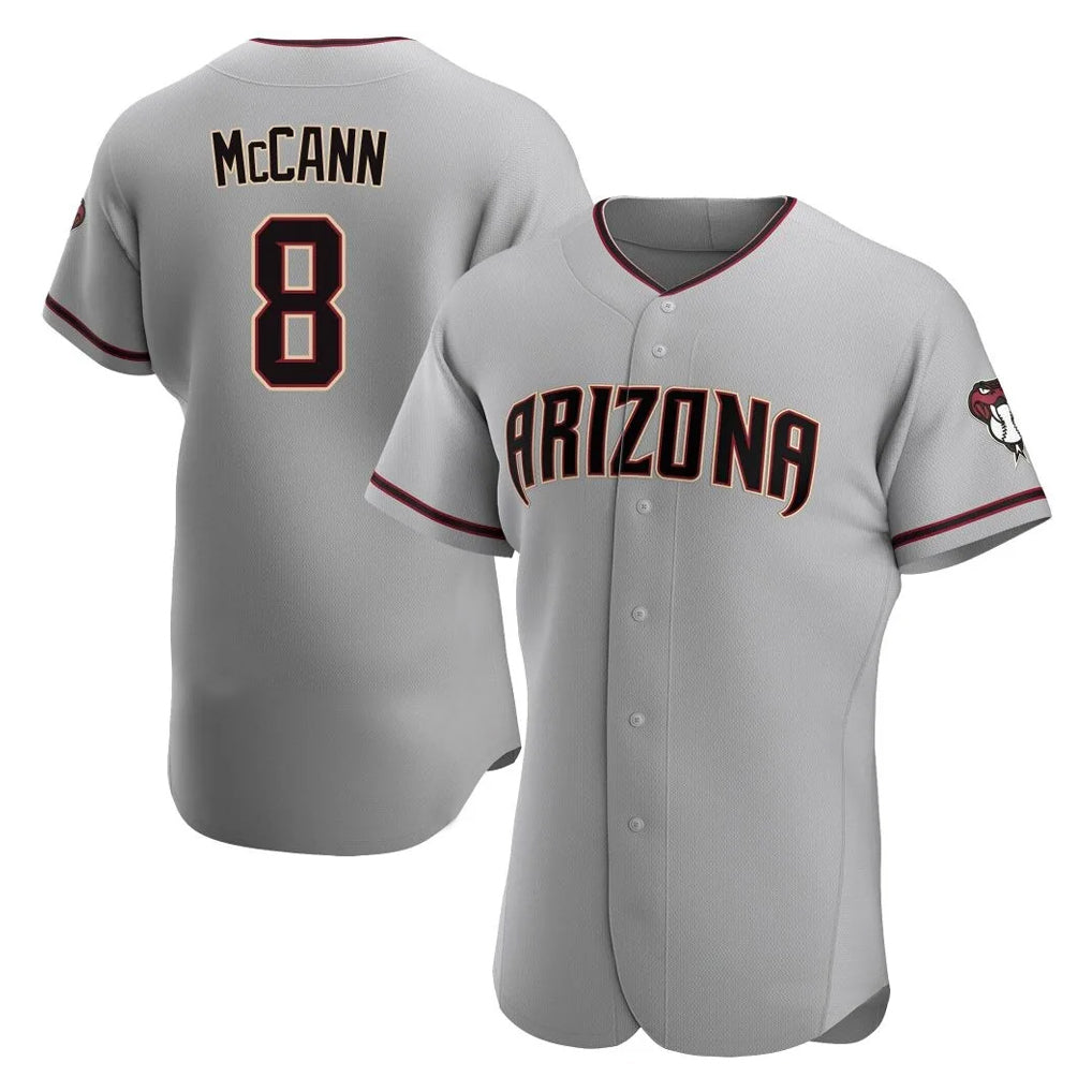 Arizona Diamondbacks #8 James McCann Player Gray Tomch Road Limited Elite Home Game Stitched Jerseys