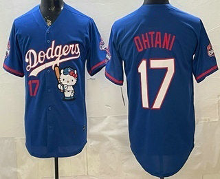 Los Angeles Dodgers #17 Shohei Ohtani Blue Tomch Hello Kitty 2025 World Series Champions Limited Jersey