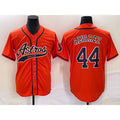 Houston Astros #44 Yordan Alvarez Orange Thaam With Patch Cool Base Stitched Jersey