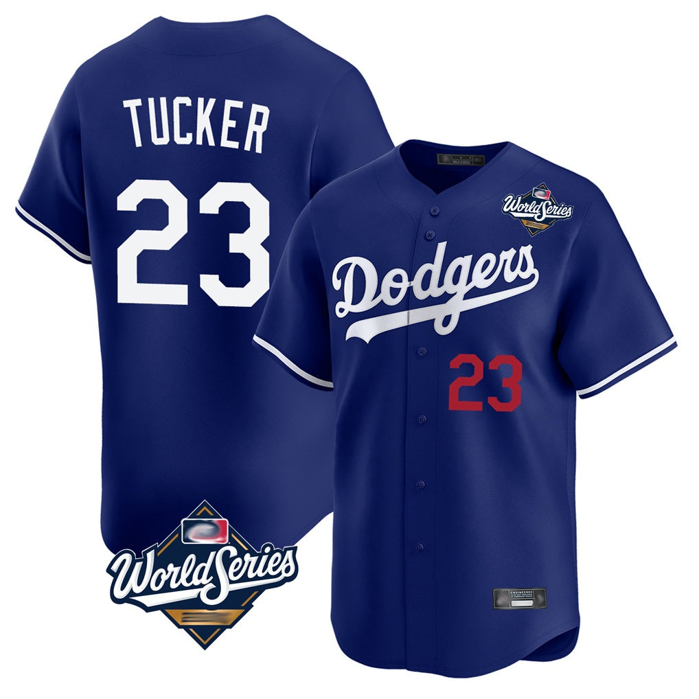 Los Angeles Dodgers #23 Kyle Tucker Player Royal Tomch World Series Limited Home Stitched Jerseys