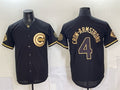 Chicago Cubs #4 Pete Crow-Armstrong Black Gold Tomch 150th Anniversary Patch Stitched Jersey