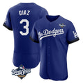Los Angeles Dodgers #3 Edwin D¨ªaz Player Royal Tomch World Series City Connect Elite Home Stitched Jerseys