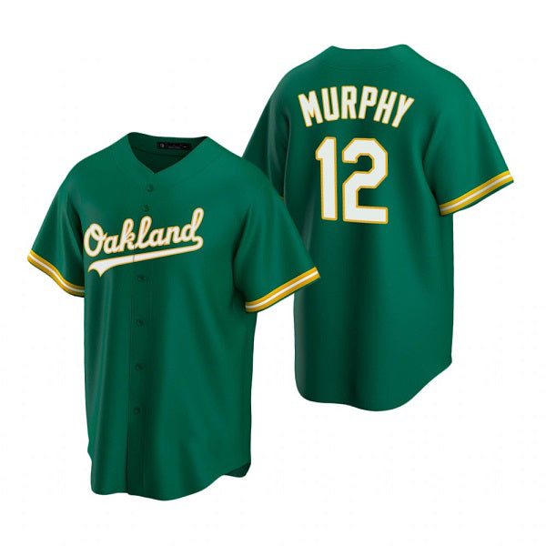 Oakland Athletics #12 Sean Murphy Green Tomch Cool Base Stitched Jersey 2
