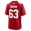 A.Cardinals #63 Evan Brown Cardinal Tomch Team Game Jersey