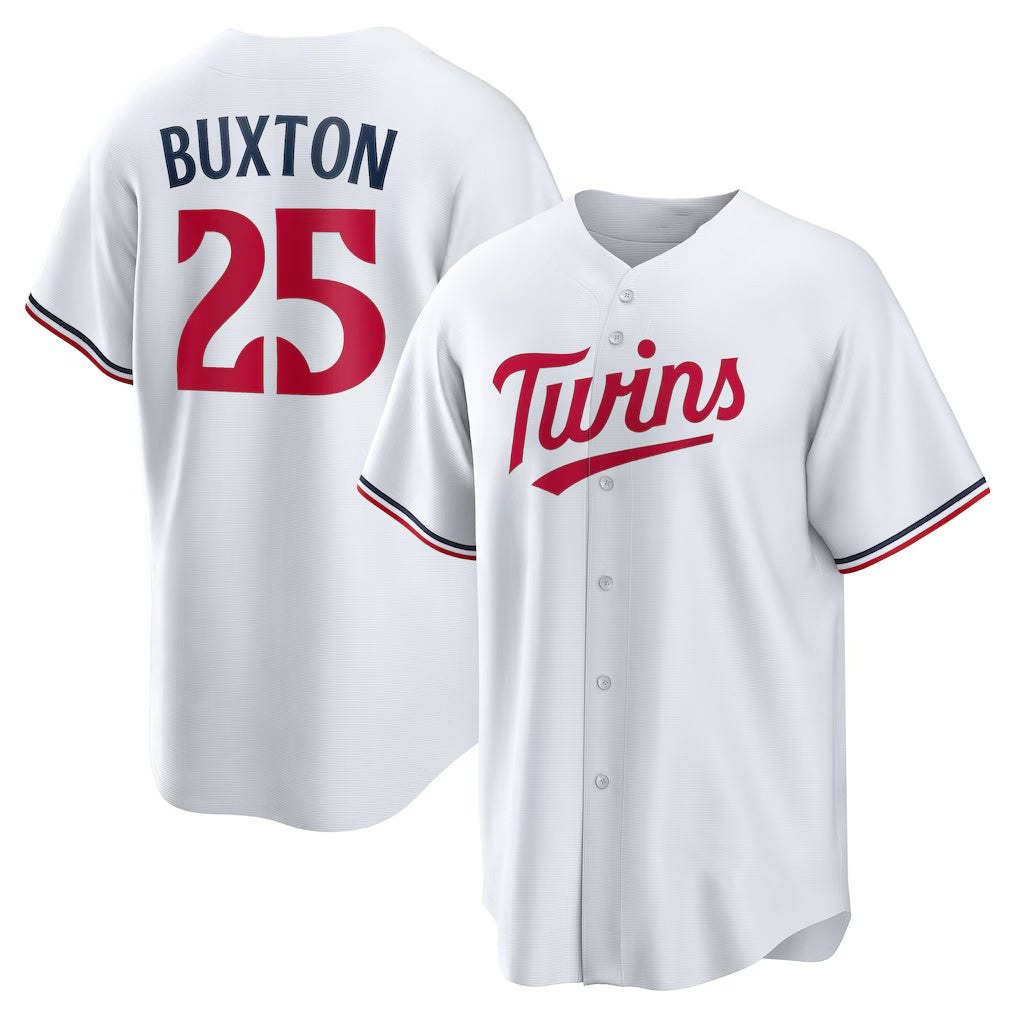 Minnesota Twins #25 Byron Buxton White Tomch Home Replica Jersey