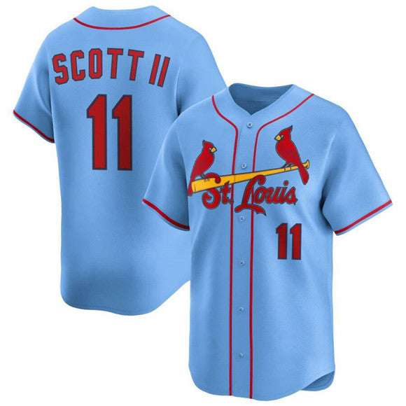 St. Louis Cardinals #11 Victor Scott II Light Blue Tomch Alternate Limited Stitched Jersey