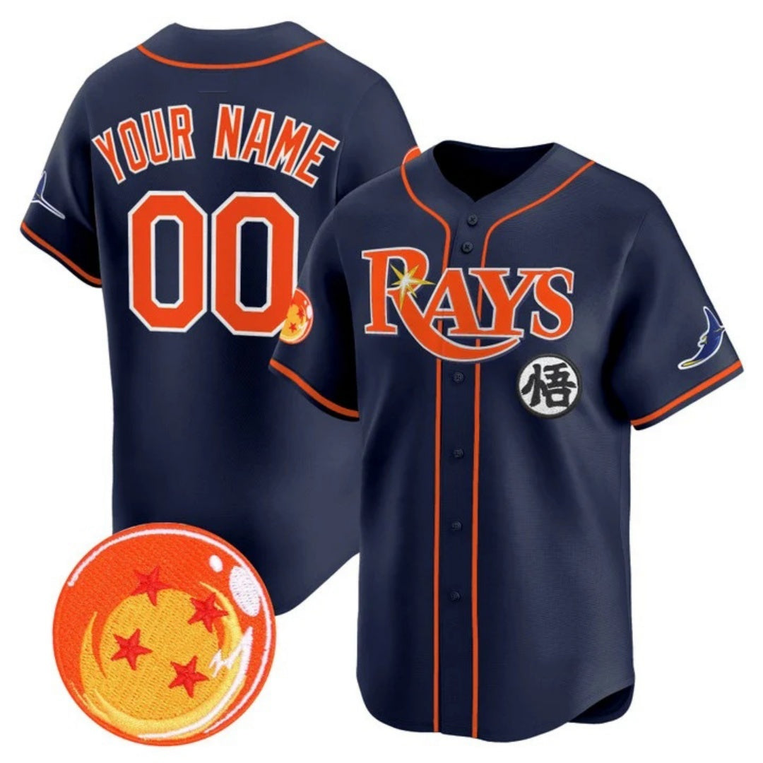 Custom Tampa Bay Rays x Dragon Ball Navy Tomch Vapor Premier Limited Jersey - All Stitched