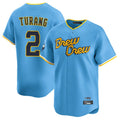 Milwaukee Brewers #2 Brice Turang Player Light Blue Tomch City Connect Home Limited Stitched Jerseys