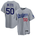 Los Angeles Dodgers #50 Mookie Betts Player Gray Tomch Game Home Stitched Jerseys