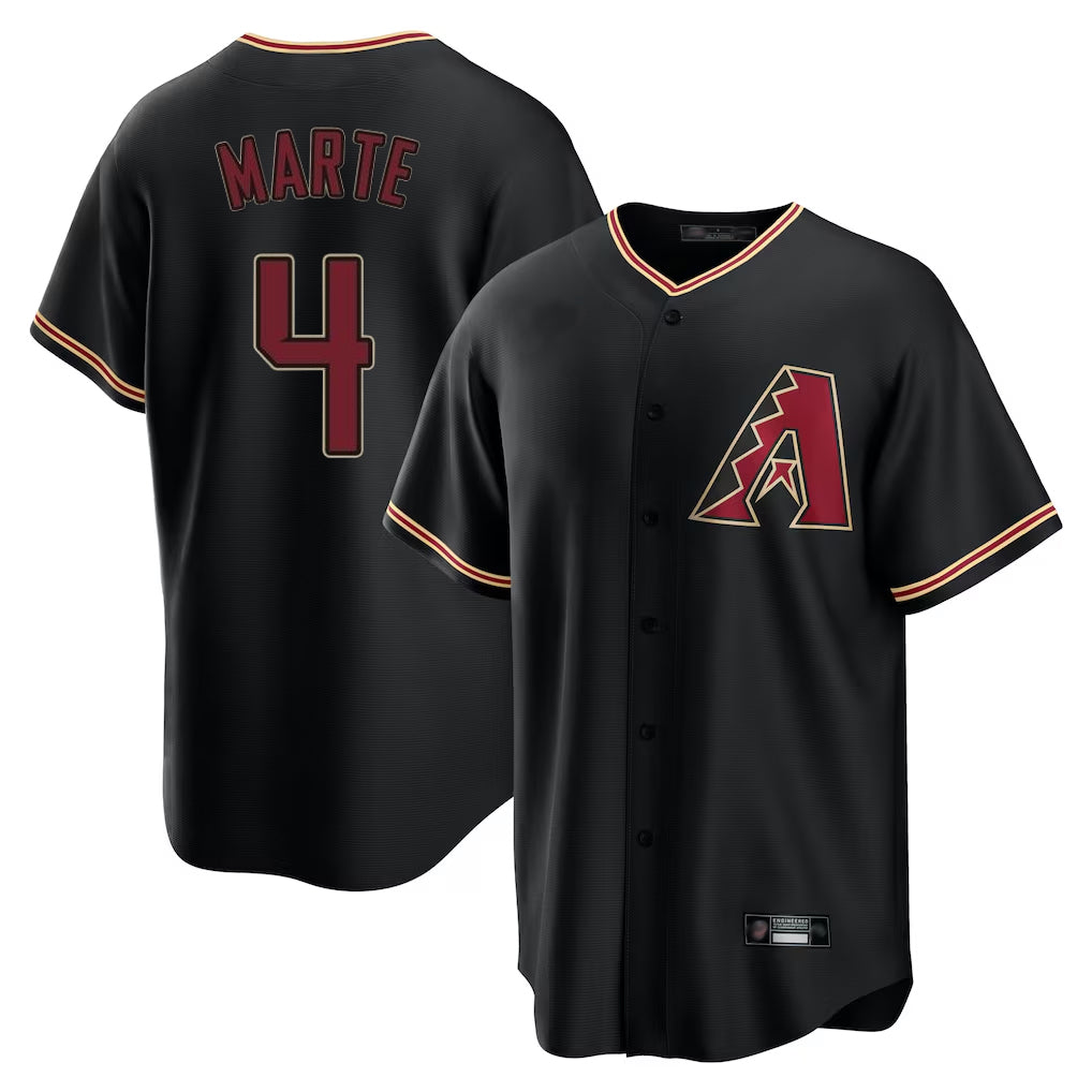 Arizona Diamondbacks #4 Ketel Marte Player Black Tomch Limited Home Stitched Jerseys
