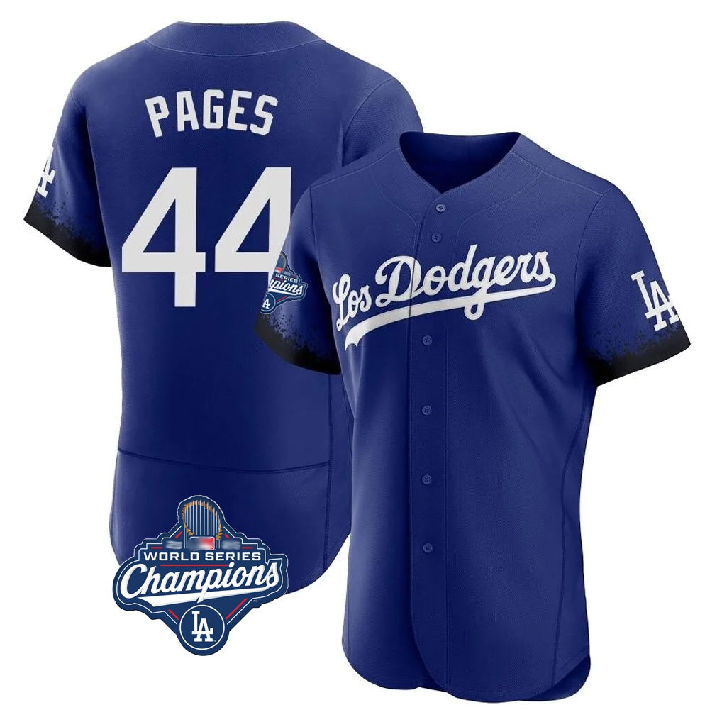 Los Angeles Dodgers #44 Andy Pages Player Royal Tomch World Series Meet City Connect Elite Home Stitched Jerseys