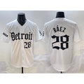 Detroit Tigers #28 Javier B¨¢ez White Thaam 'Motor Gothic Edition' Vapor Premier Limited Stitched Jersey