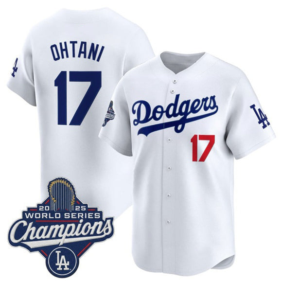 Los Angeles Dodgers #17 Shohei Ohtani White Thaam 2025 Champions Stitched Jersey