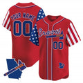 Custom Atlanta Braves 2024 Independence Day Vapor Premier Limited Jersey V2 ¨C Red Tomch