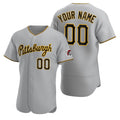 Custom Pittsburgh Pirates Gray Tomch Stitched Flex Base 2020 Road Jersey