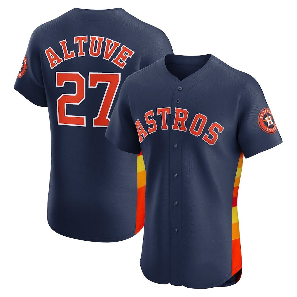 Houston Astros #27 Jose Altuve Navy Thaam Alternate 2 Elite Player Jersey