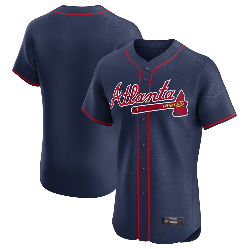 Atlanta Braves Navy Tomch Limited Elite Home Game Blank Player Stitched Jerseys