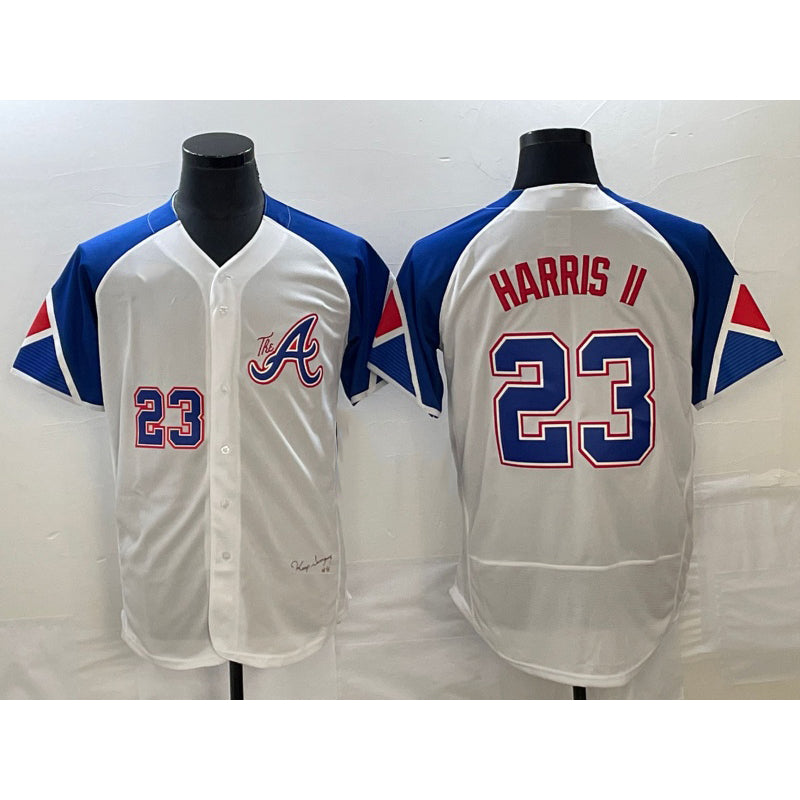 Atlanta Braves #23 Michael Harris II Number White Thaam 2023 City Connect Flex Base Stitched Jersey 2