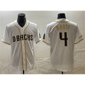 Arizona Diamondbacks #4 Ketel Marte White Thaam Gold Cool Base Stitched Jersey