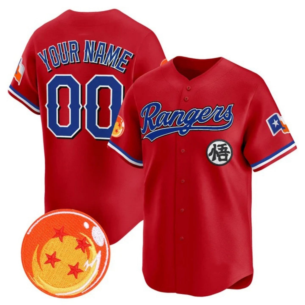 Custom Texas Rangers x Dragon Ball Red Tomch Vapor Premier Limited Jersey - All Stitched