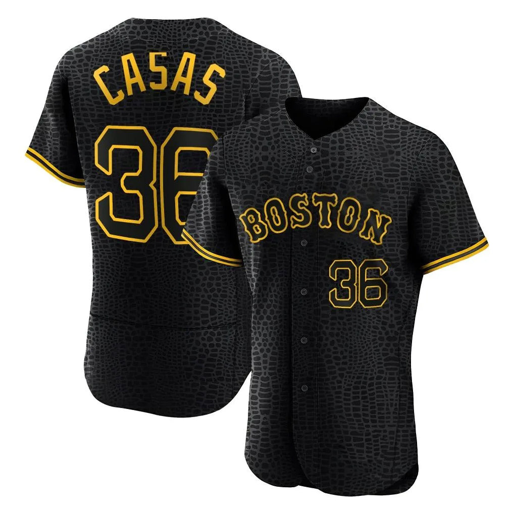 Boston Red Sox #36 Triston Casas Player Black Tomch Snake Skin City Limited Elite Home Stitched Jerseys