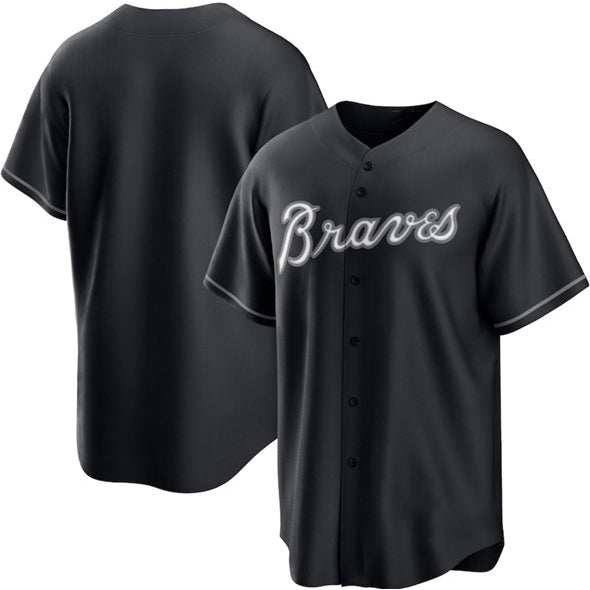 Atlanta Braves Blank Black Tomch Lights Out Limited Stitched Jersey