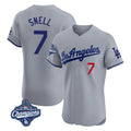 Los Angeles Dodgers #7 Blake Snell Player Gray Tomch World Series Meet Limited Elite Home Stitched Jerseys