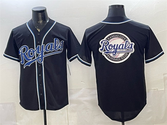 Kansas City Royals Team Big Logo 2026 Fashion Replica Black Tomch Out Stitched Jersey