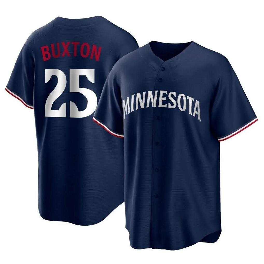 Minnesota Twins #25 Byron Buxton Player Navy TomchReplica Alternate Home Stitched Jerseys