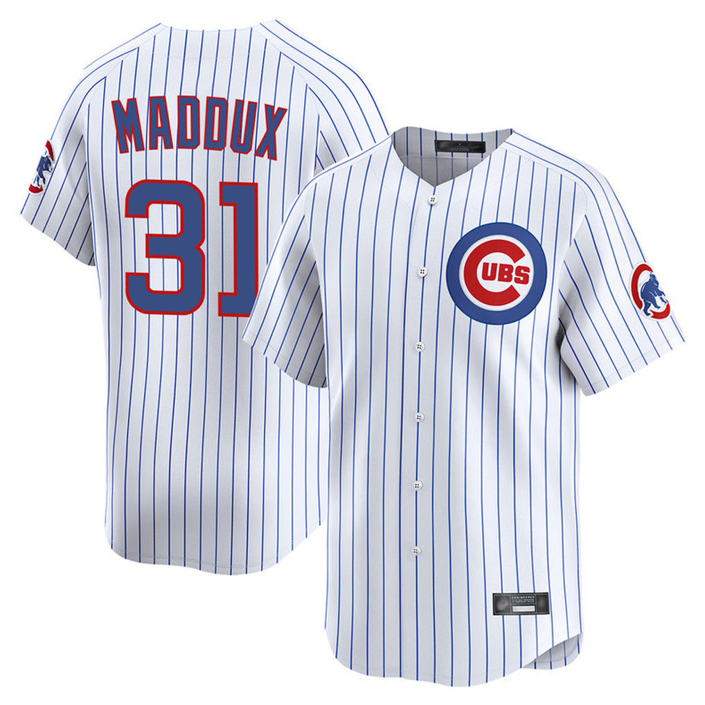 Chicago Cubs #31 Greg Maddux Player White Tomch Limited Home Game Stitched Jerseys
