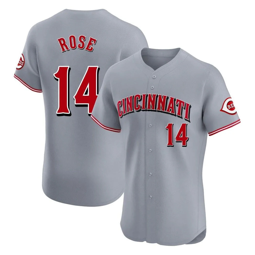 Cincinnati Reds #14 Pete Rose Player Gray Tomch Limited Elite Home Stitched Jerseys
