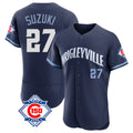 Chicago Cubs #27 Seiya Suzuki Player Navy Tomch City Connect 150th Anniversary Limited Elite Home Stitched Jerseys