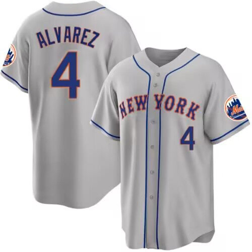 New York Mets #4 Francisco ¨¢lvarez Gray Tomch 2023 Cool Base Stitched Jersey