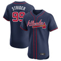 Atlanta Braves #99 Spencer Strider Player Navy Tomch Limited Elite Home Game Stitched Jerseys